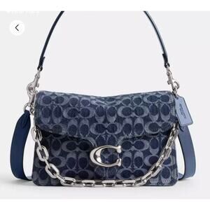 Coach Chain Tabby Shoulder Bag in Signature Denim.